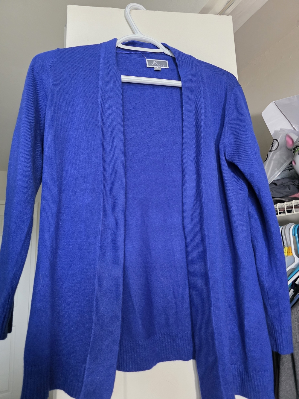 JM Collection Royal Blue Open-Front Cardigan